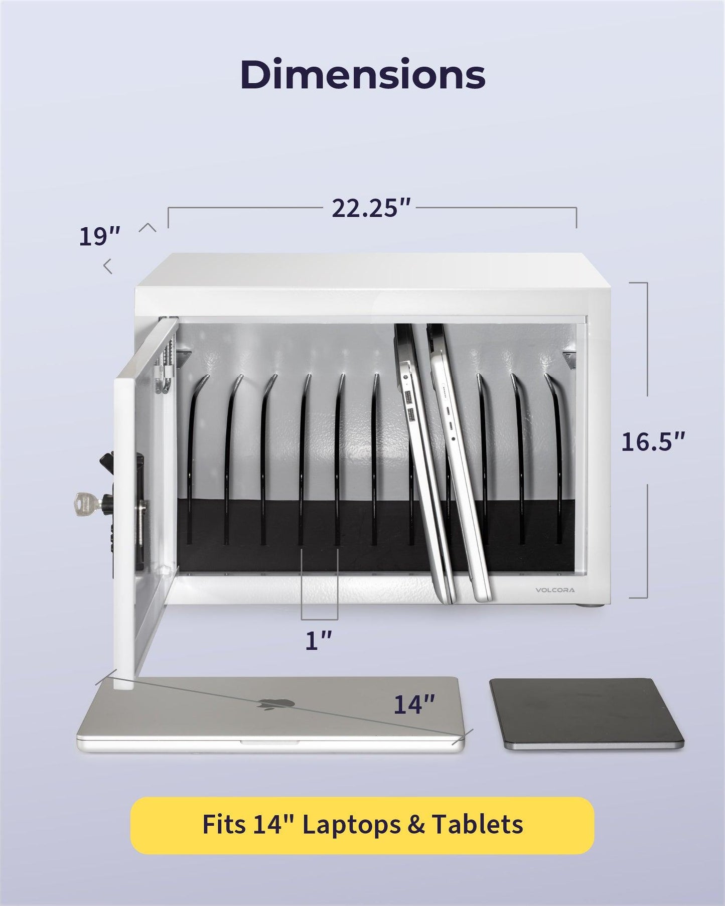 12 Device Charging & Storage Cabinet with Combination Lock