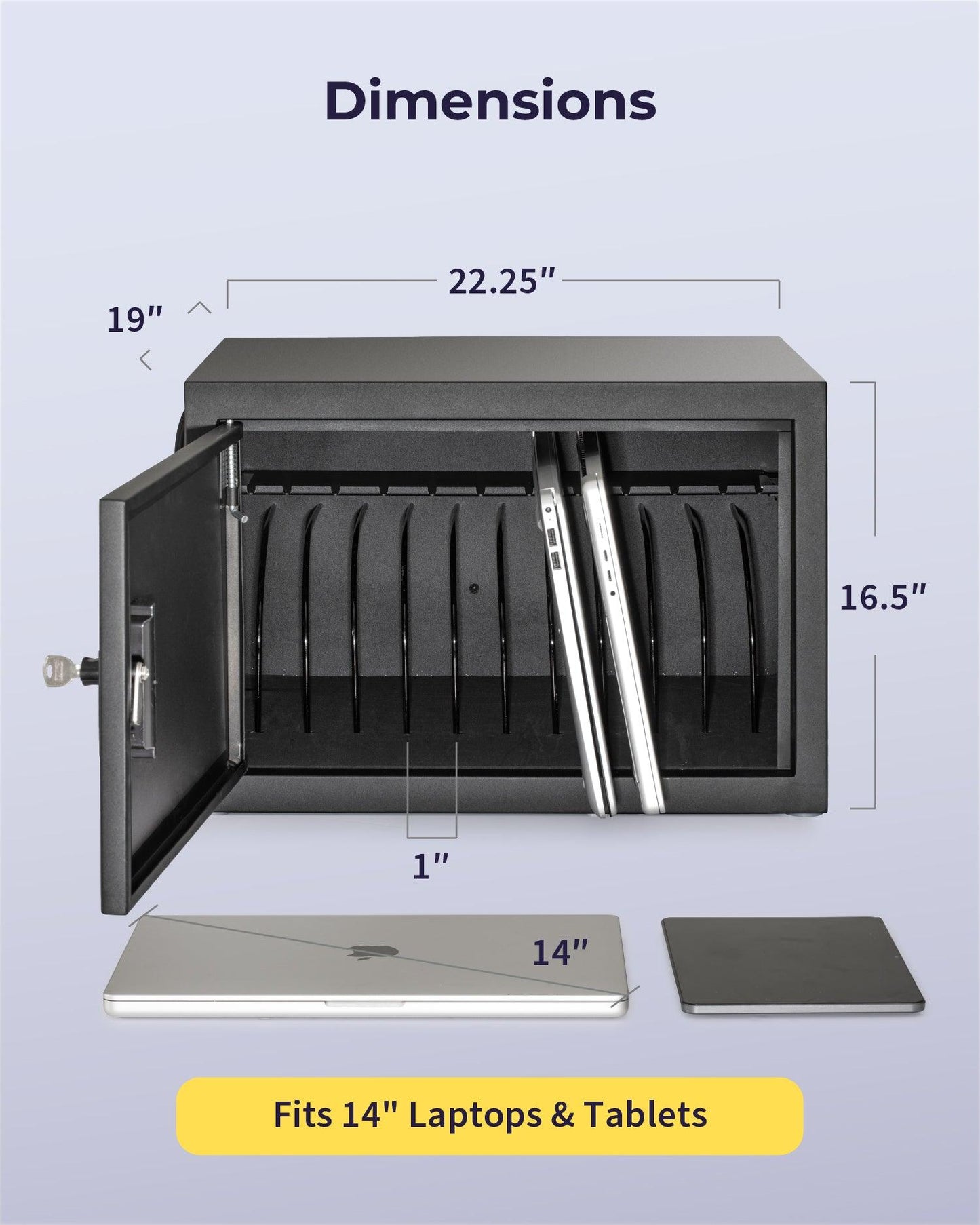 12 Device Charging & Storage Cabinet with Combination Lock