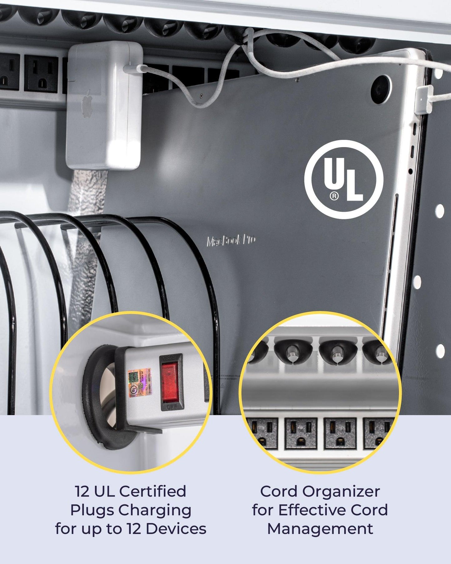 12 Device Charging & Storage Cabinet with Combination Lock