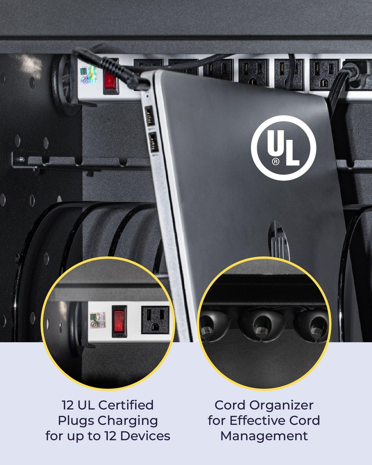 12 Device Charging & Storage Cabinet with Combination Lock
