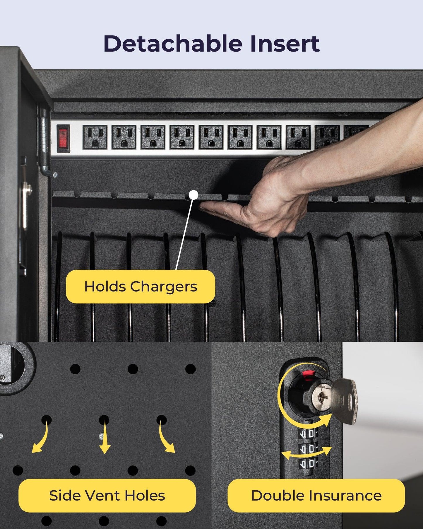 12 Device Charging & Storage Cabinet with Combination Lock