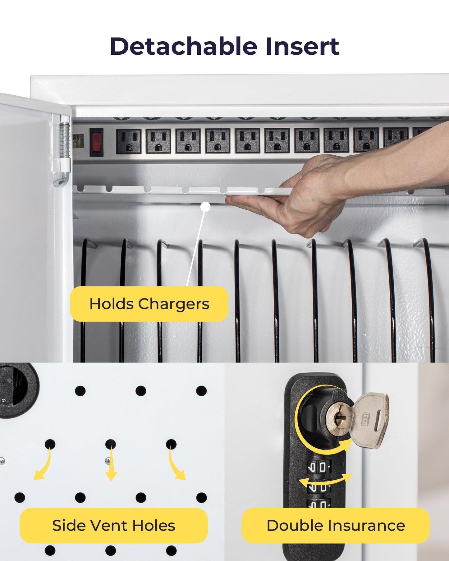 12 Device Charging & Storage Cabinet with Combination Lock