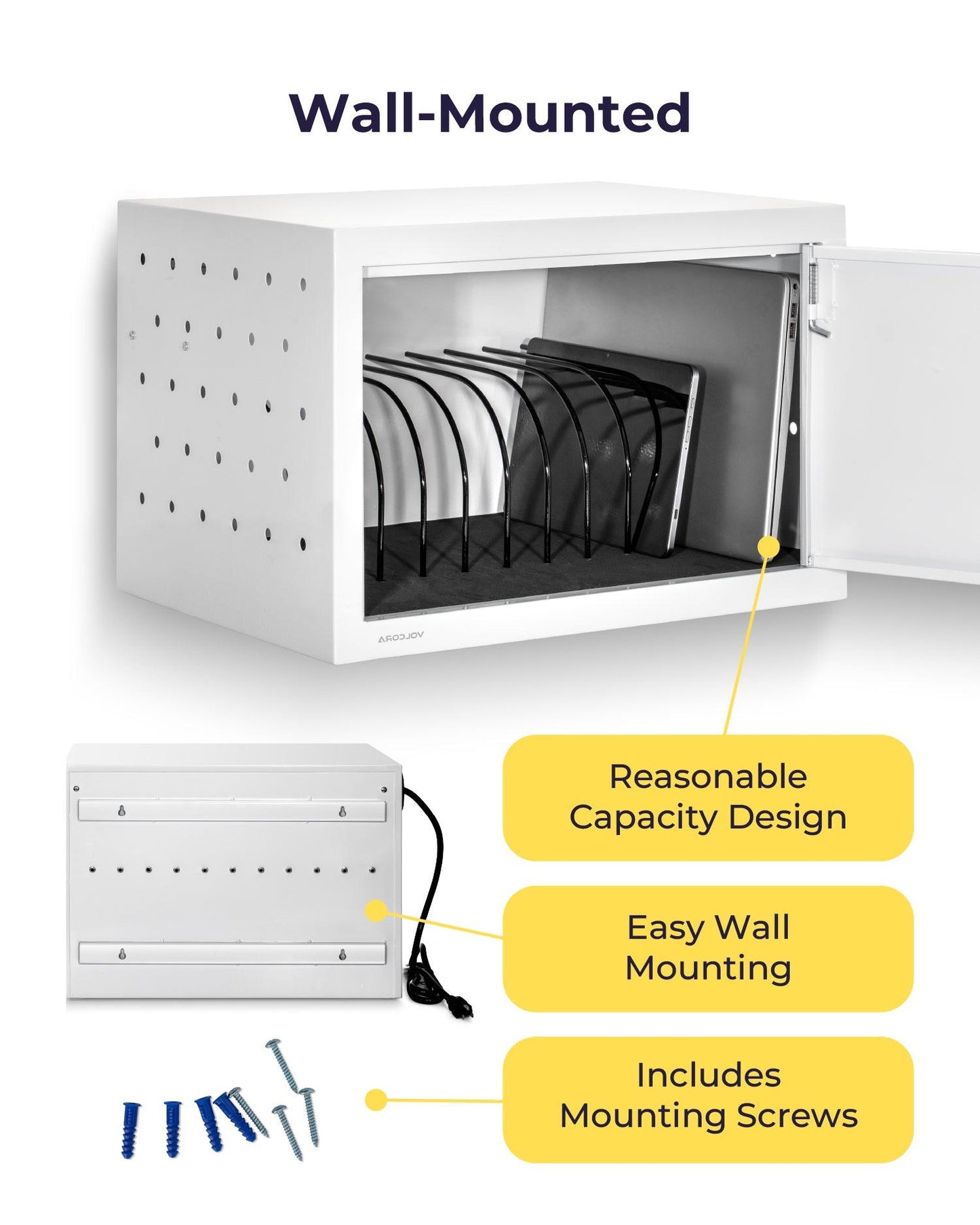 12 Device Charging & Storage Cabinet with Combination Lock
