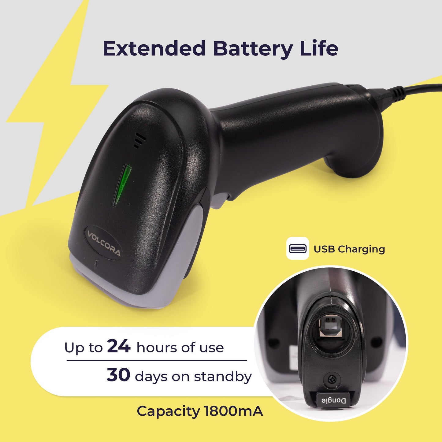2D Wireless BT+2.4G Barcode Scanner with Stand - V-LHHBS-A1
