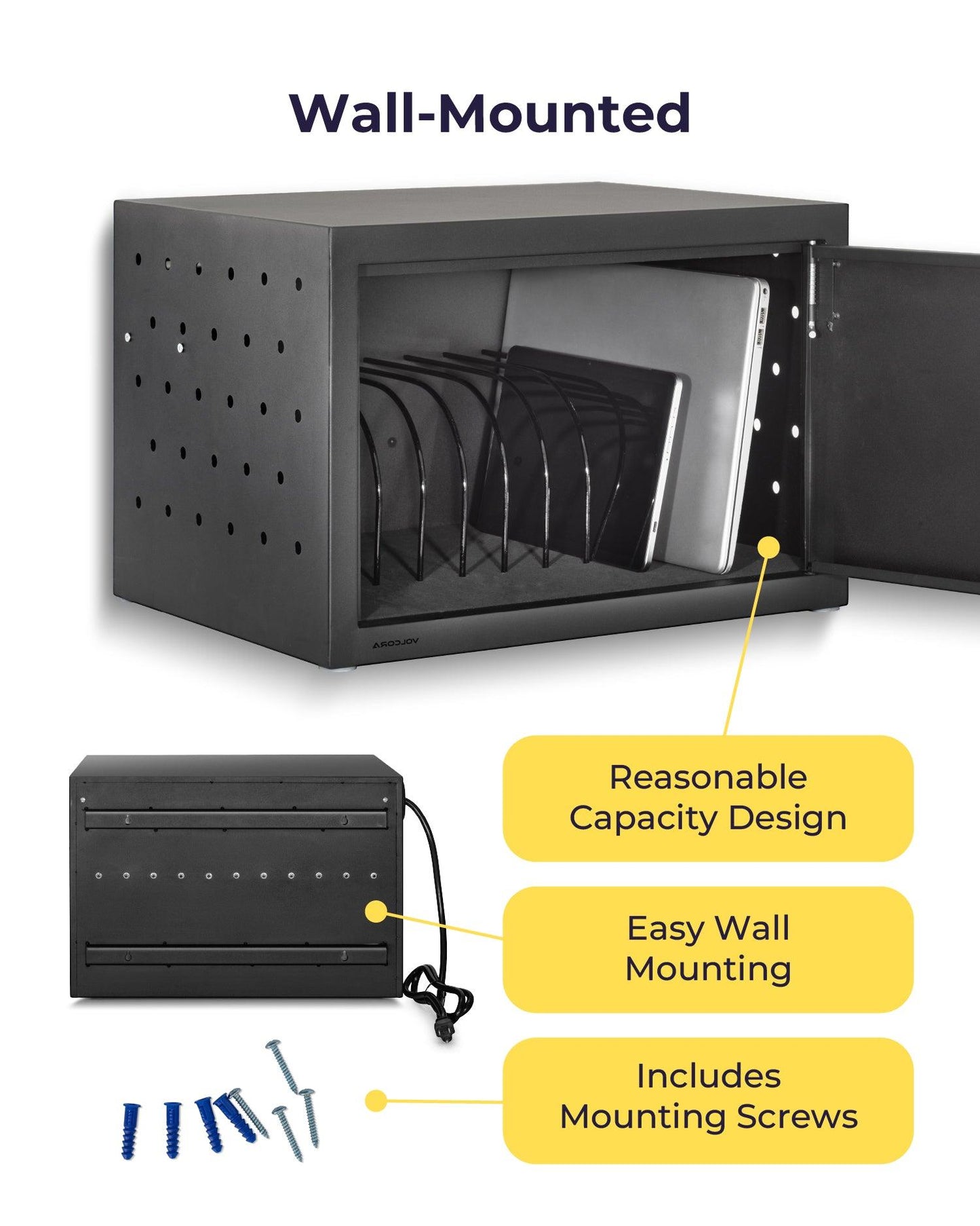 12 Device Charging & Storage Cabinet with Combination Lock
