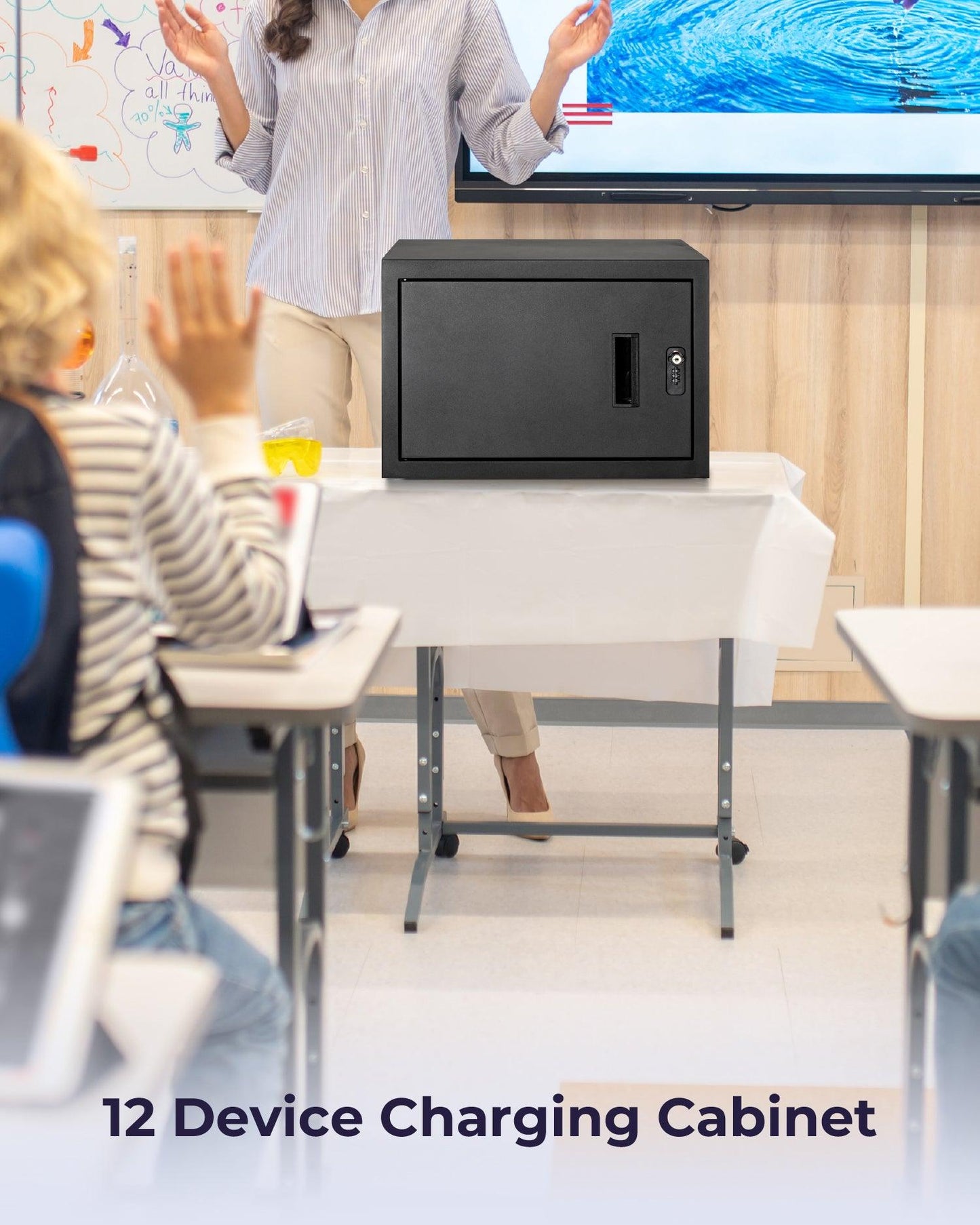 12 Device Charging & Storage Cabinet with Combination Lock