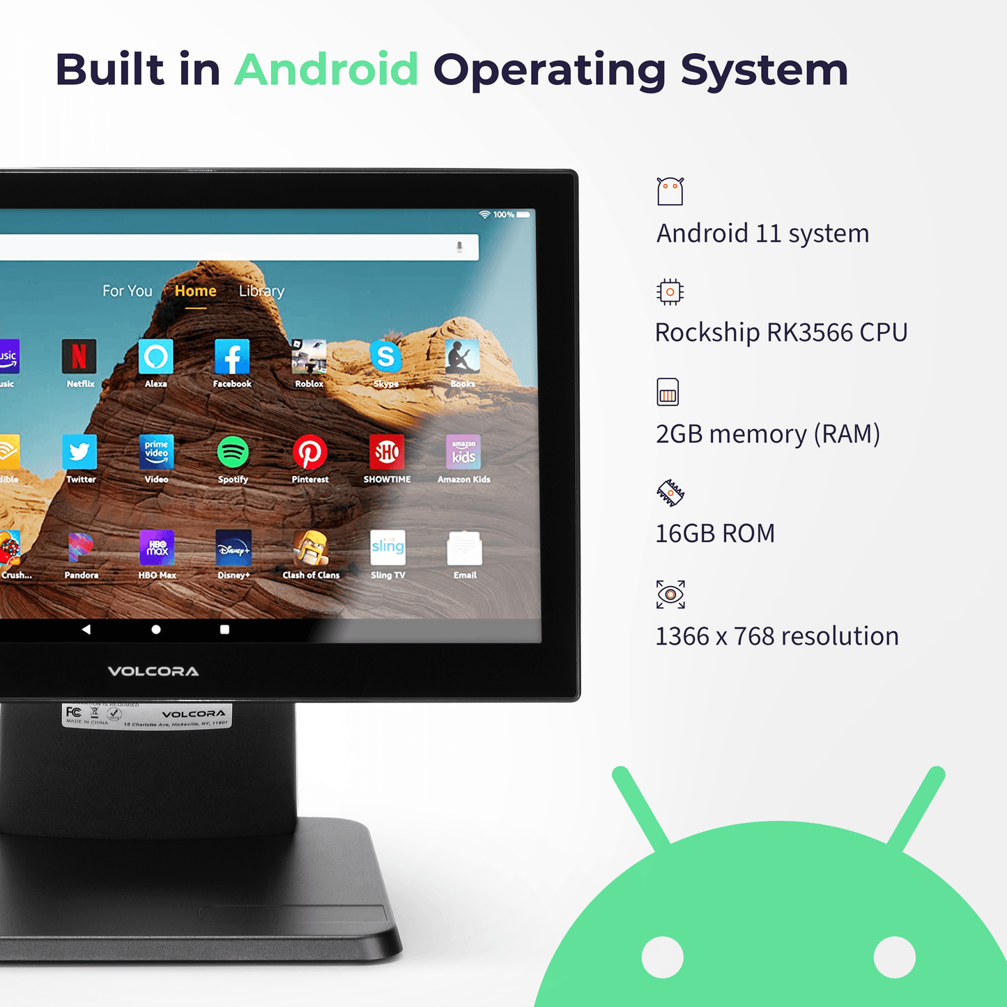 Volcora Point-of-Sale Terminal - Android 11 Terminal