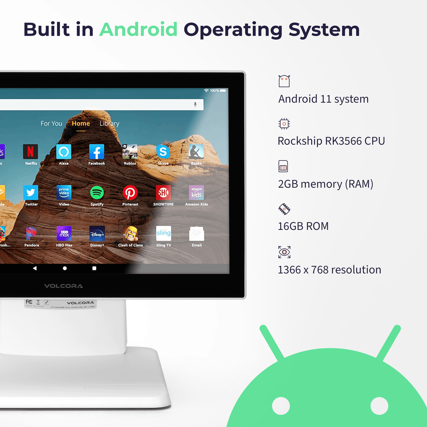 Volcora Point-of-Sale Terminal - Android 11 Terminal