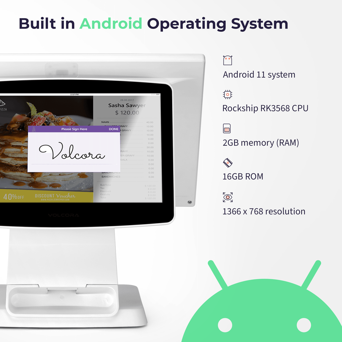 Volcora Point-of-Sale Terminal - Android 11 Terminal