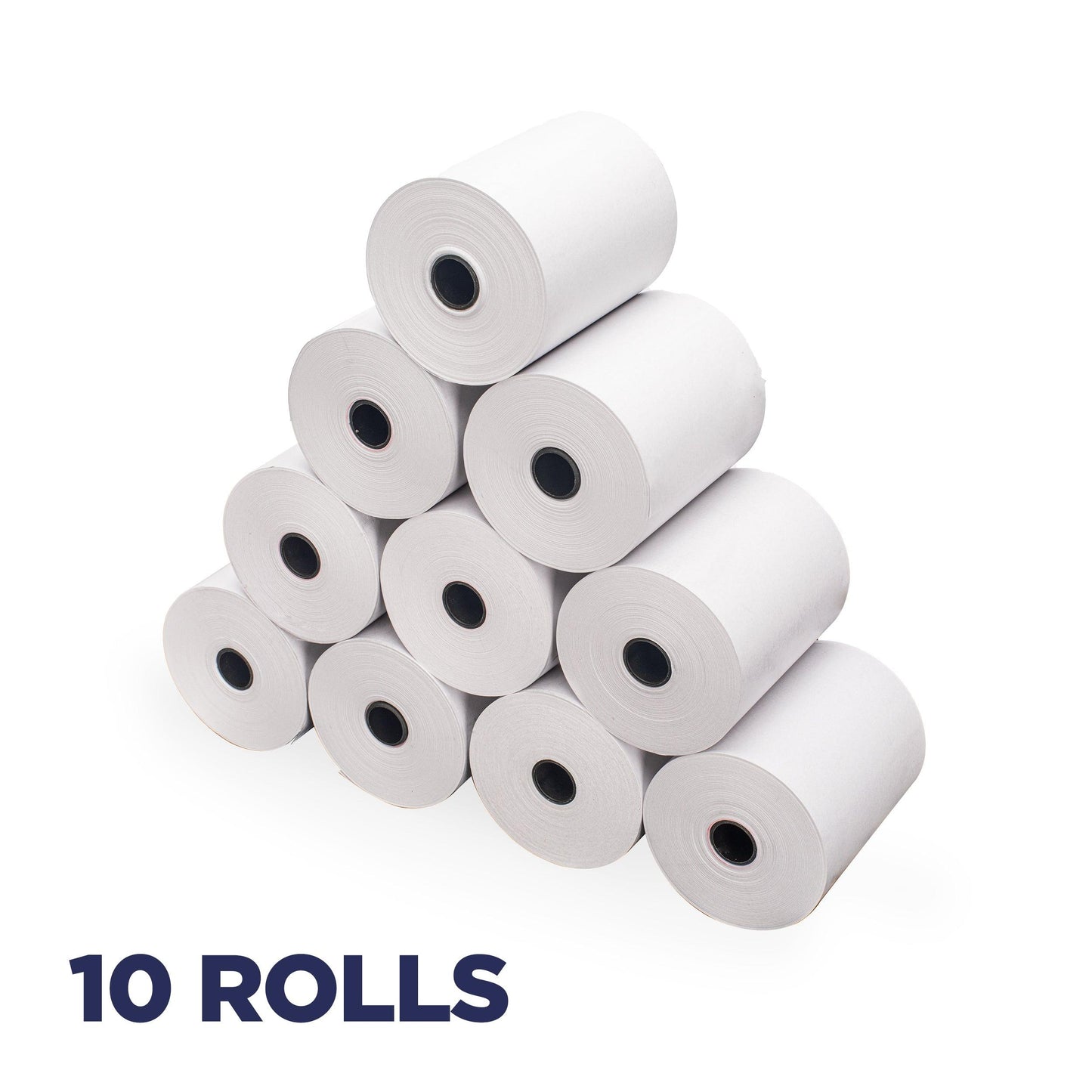 3 1/8" x 220' Thermal Paper Rolls, White - 10 Rolls