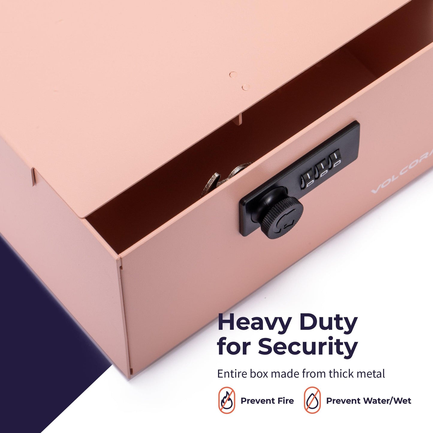 5 Compartment Cash Lock Box with Coin Tray