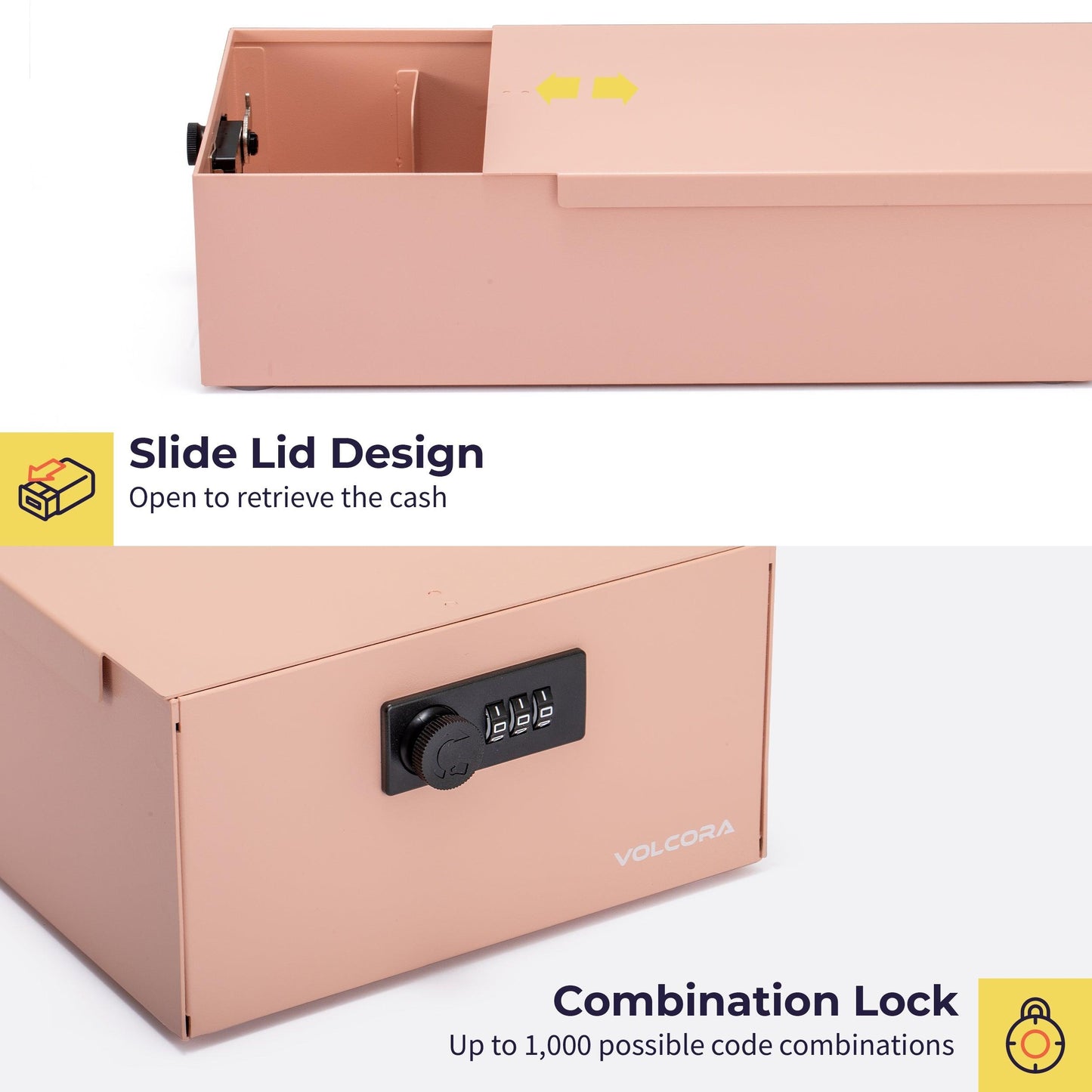 5 Compartment Cash Lock Box with Coin Tray