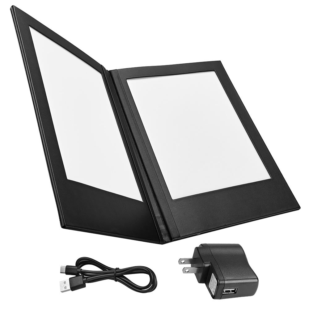 LED Back Lit Folded Menu Holder Dual Page 8.5x11in