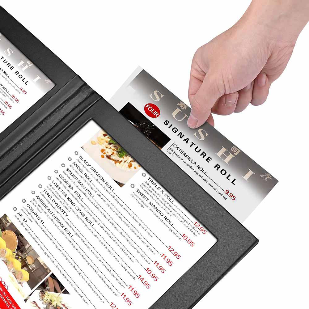 LED Back Lit Folded Menu Holder Dual Page 8.5x11in