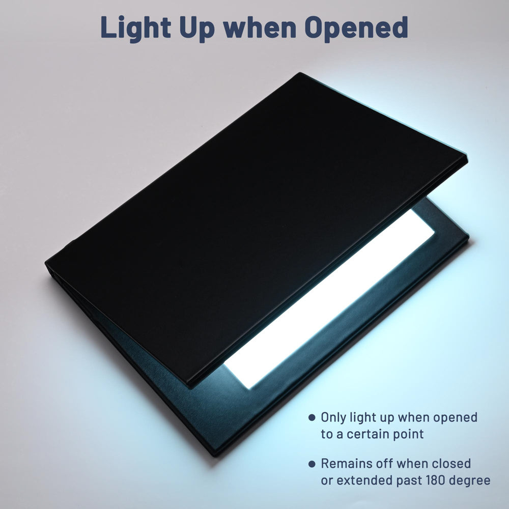 LED Back Lit Folded Menu Holder Dual Page 8.5x11in