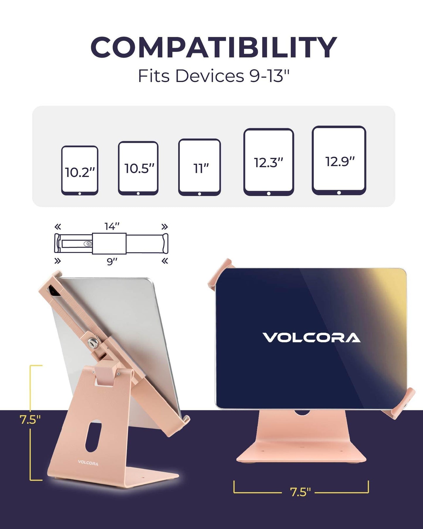 Anti-Theft Lockable iPad/Tablet Stand with Cable Lock