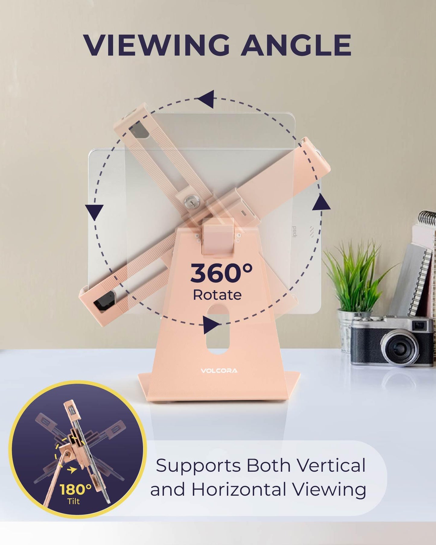 Anti-Theft Lockable iPad/Tablet Stand with Cable Lock