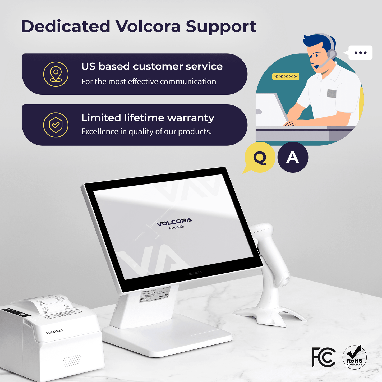 Volcora Point-of-Sale Terminal - Android 11 Terminal