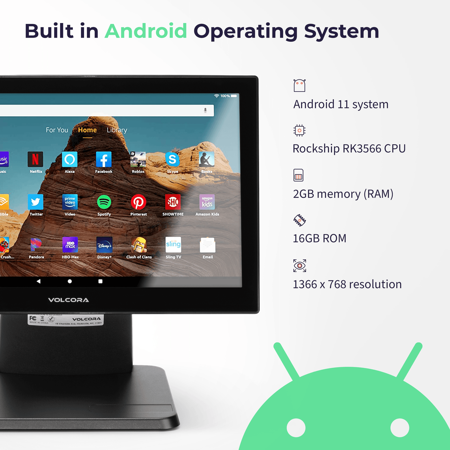 Volcora Point-of-Sale Terminal - Android 11 Terminal