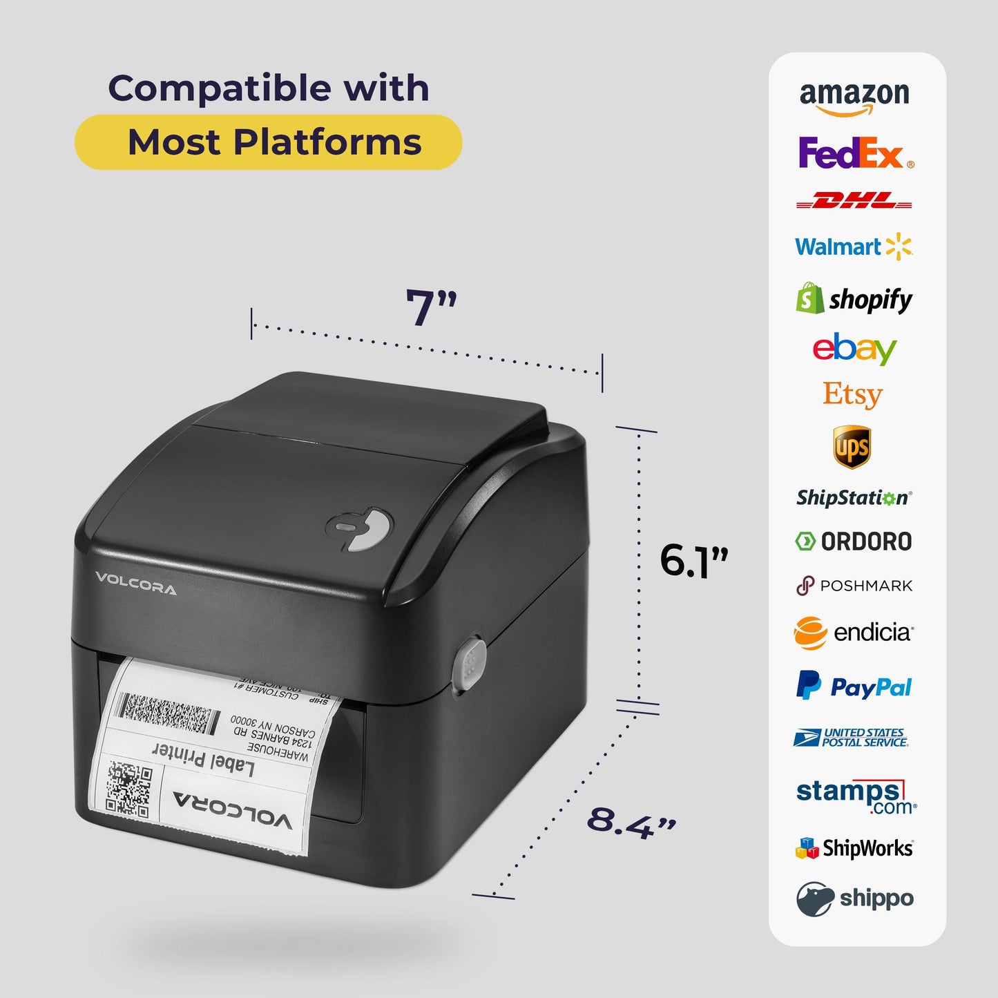 High Speed 4" Thermal Label Printer - V-LBPTZ Series - USB/Ethernet