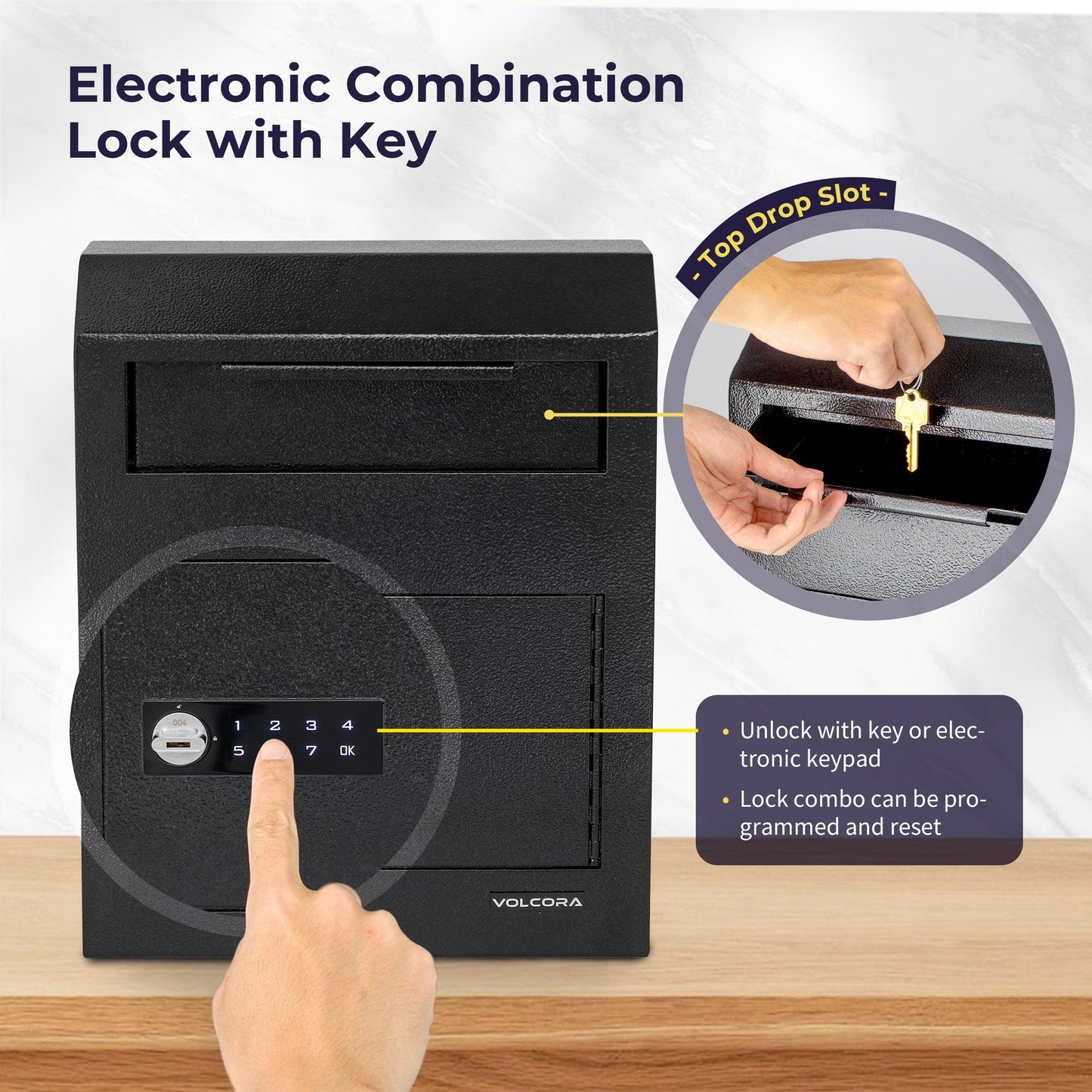 Wall Mount Digital Keypad Lock Drop Safe