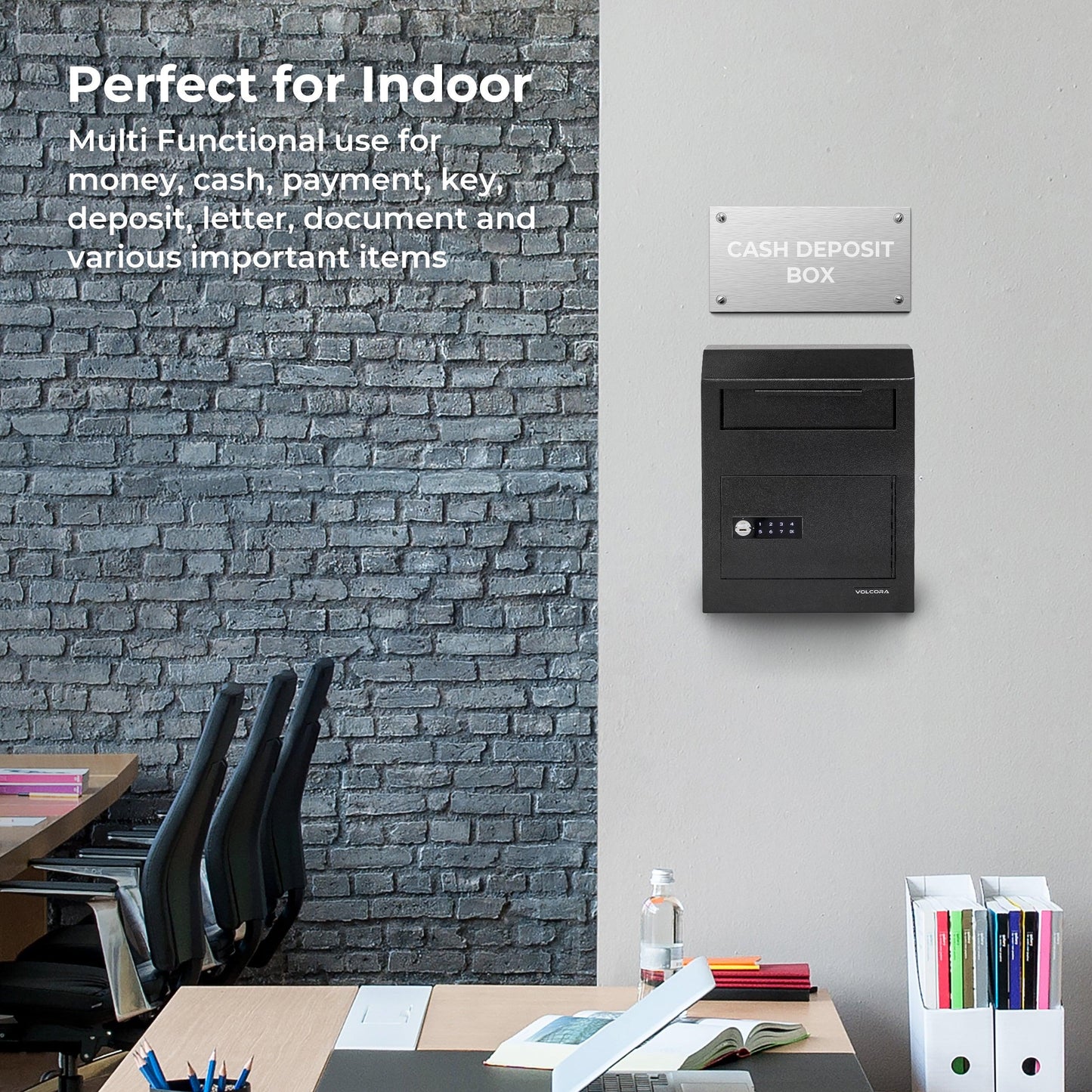Wall Mount Digital Keypad Lock Drop Safe