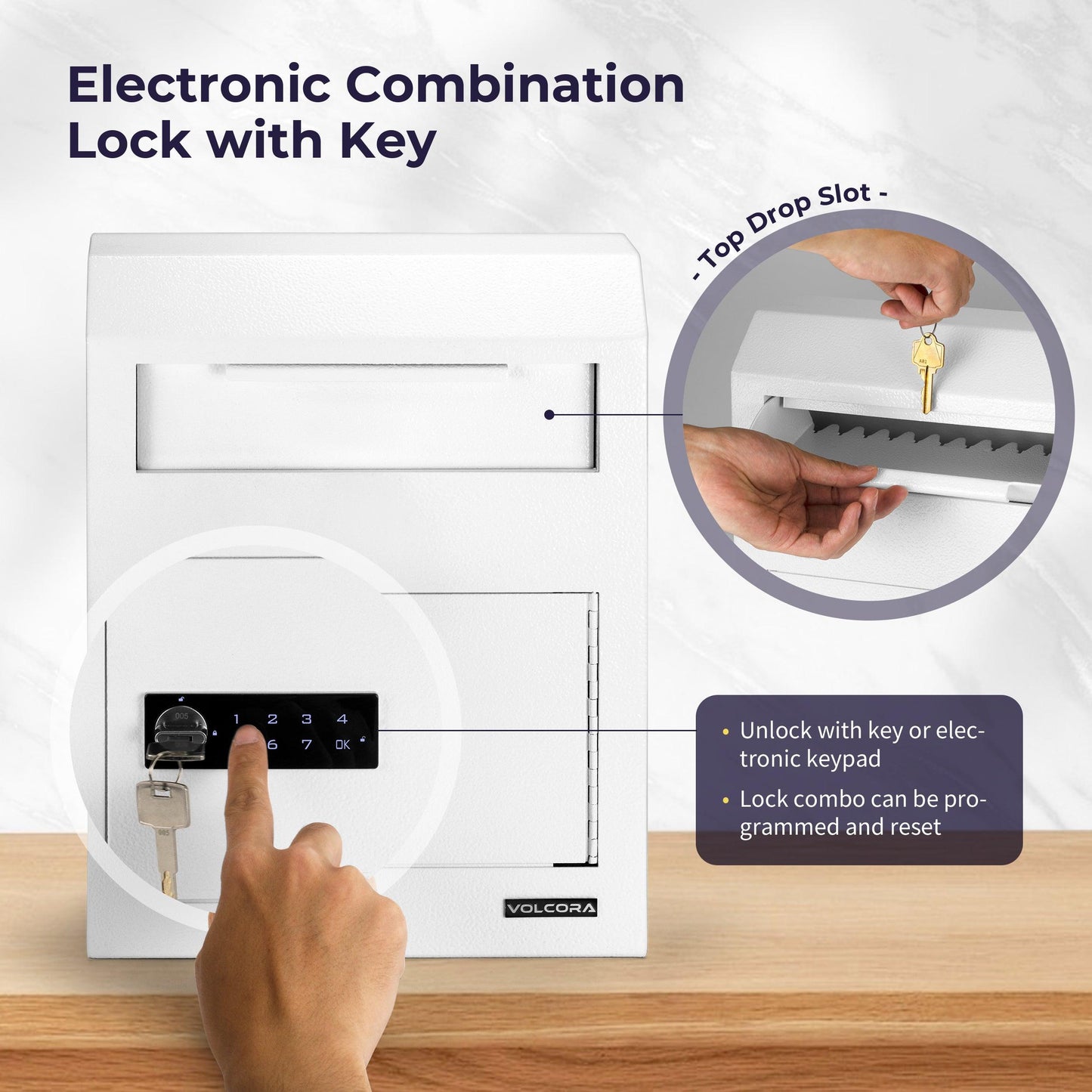 Wall Mount Digital Keypad Lock Drop Safe