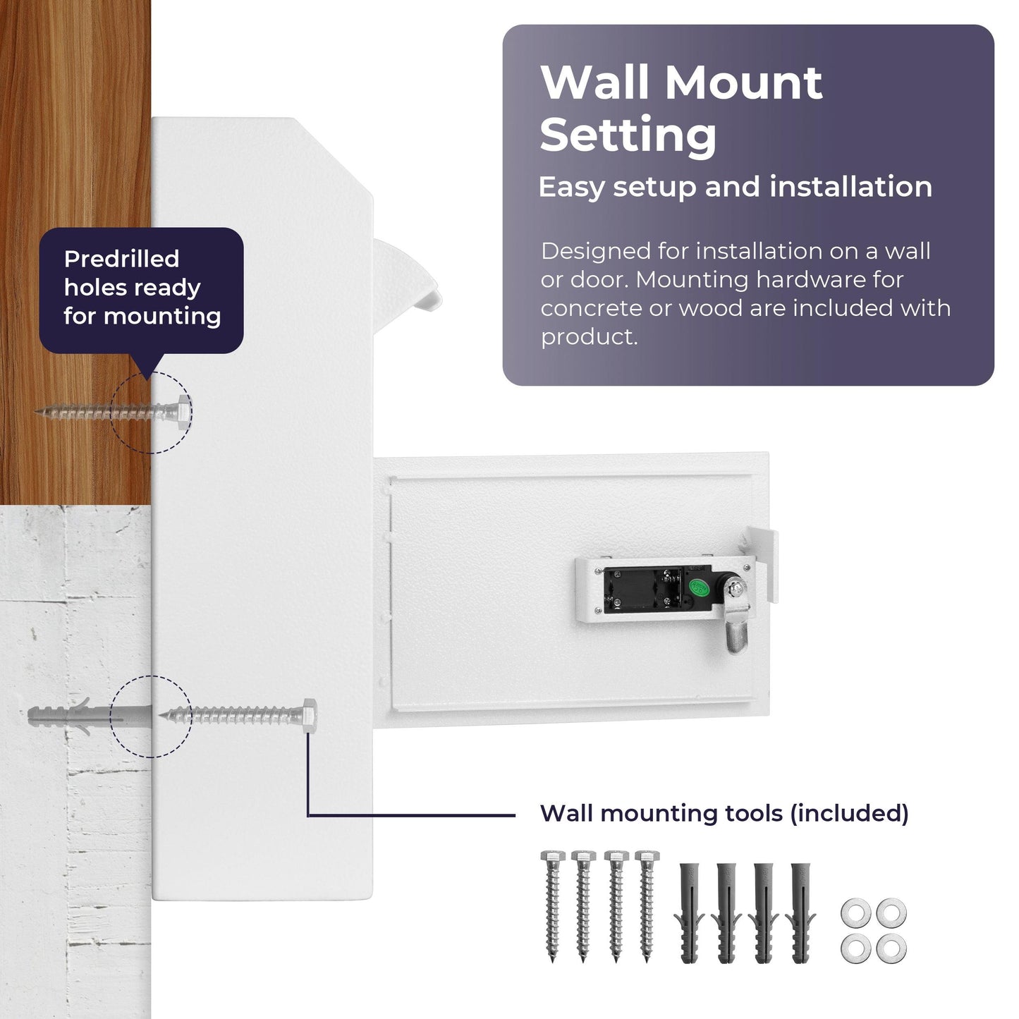 Wall Mount Digital Keypad Lock Drop Safe