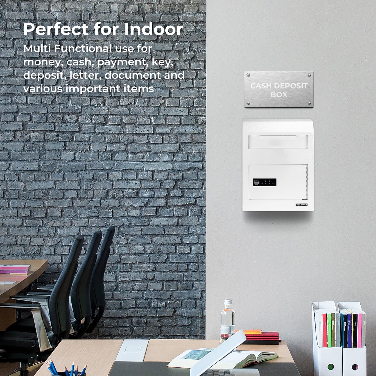 Wall Mount Digital Keypad Lock Drop Safe