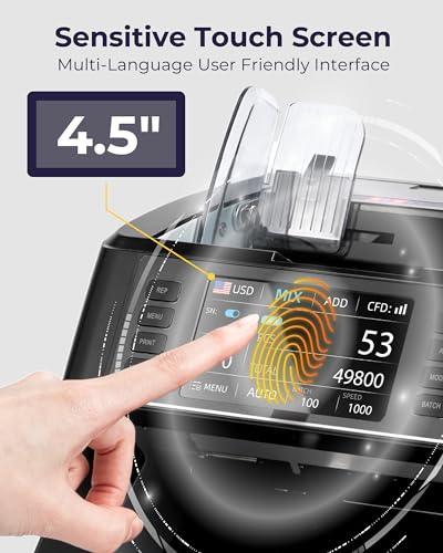 Multi Currencies & Denominators Cash Bill Counter Black