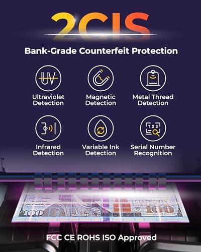 Multi Currencies & Denominators Cash Bill Counter Black