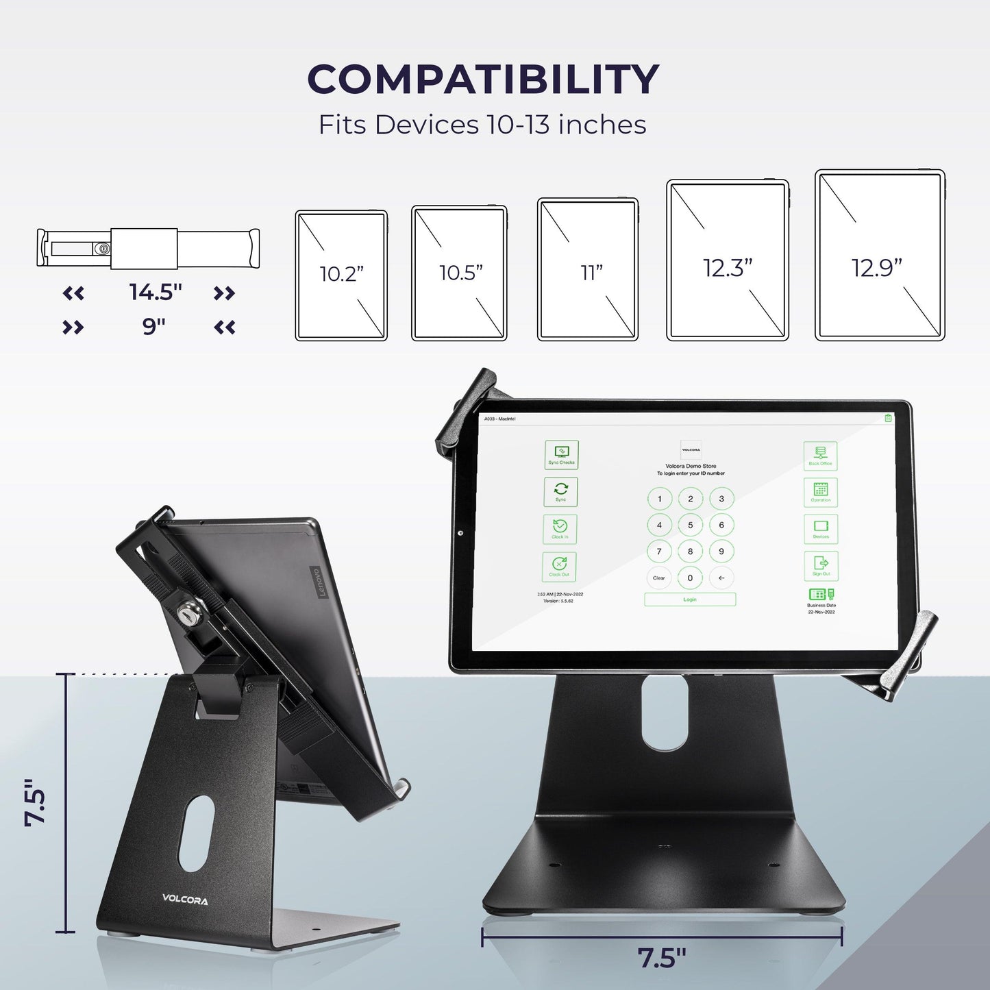 Anti-Theft Lockable iPad/Tablet Stand with Cable Lock