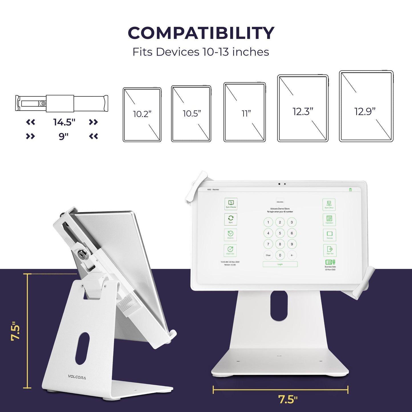 Anti-Theft Lockable iPad/Tablet Stand with Cable Lock