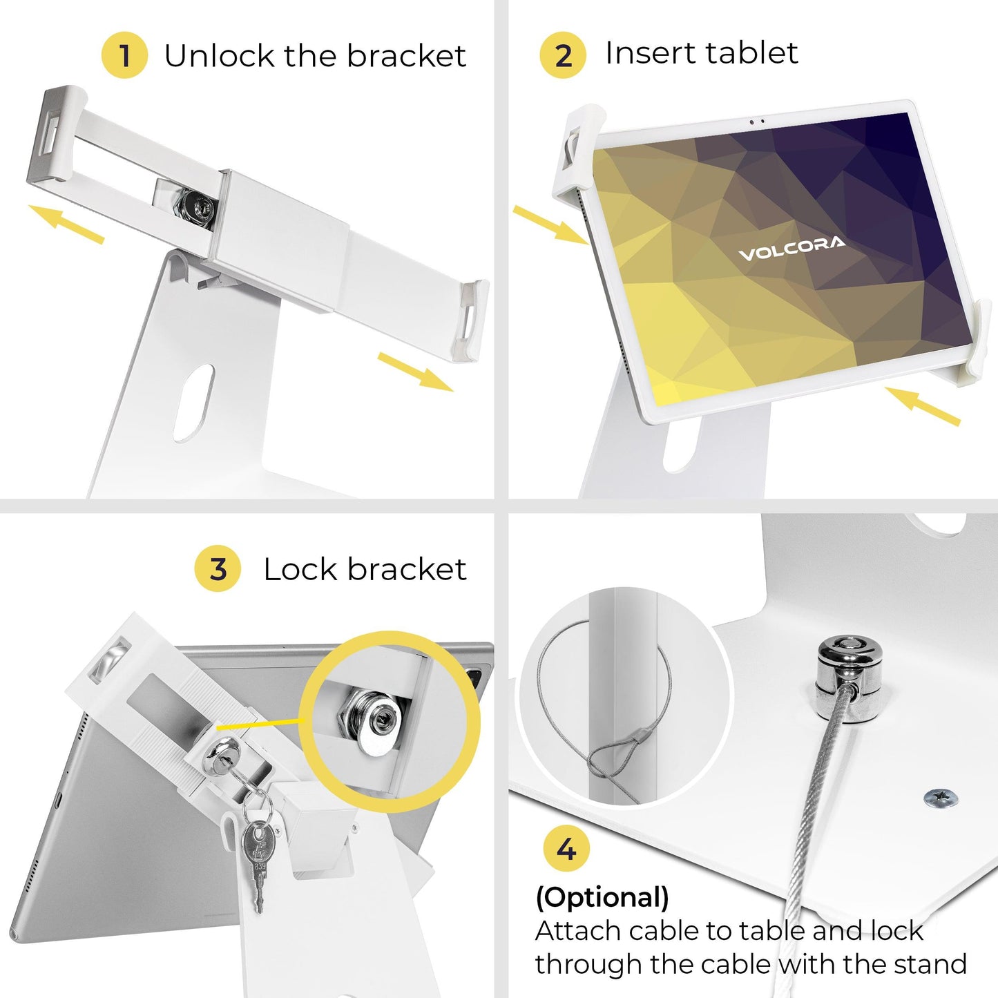 Anti-Theft Lockable iPad/Tablet Stand with Cable Lock