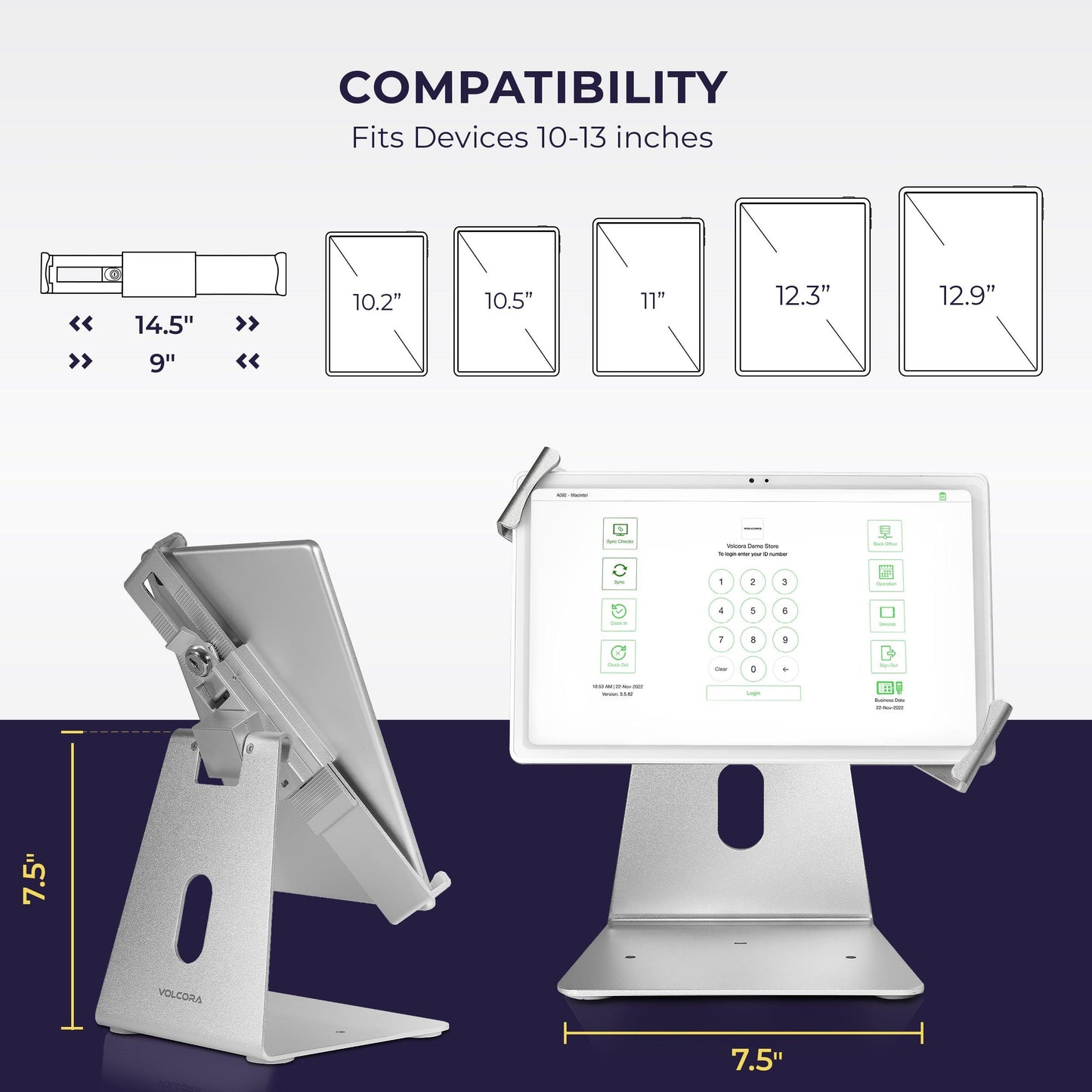 Anti-Theft Lockable iPad/Tablet Stand with Cable Lock