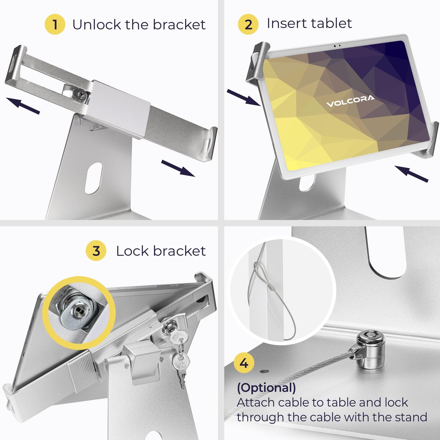 Anti-Theft Lockable iPad/Tablet Stand with Cable Lock