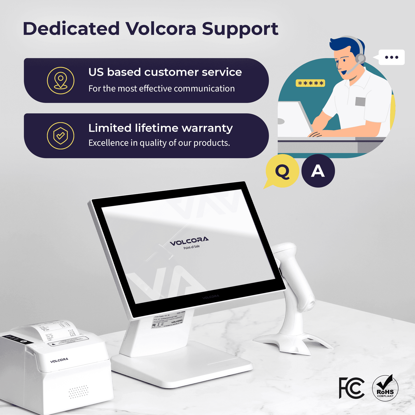 Volcora Point-of-Sale Terminal - Windows 11 Professional - Intel Core i5 10th Generation