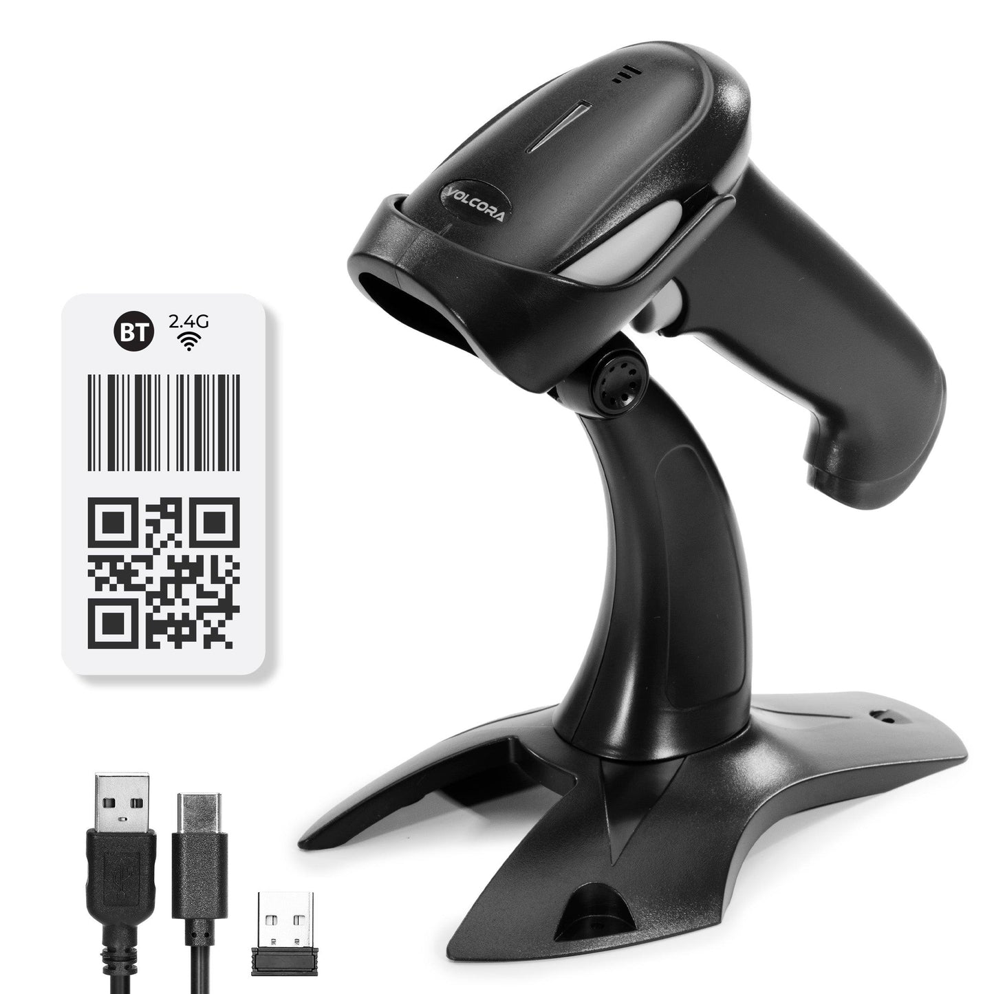 2D Wireless BT+2.4G Barcode Scanner with Stand - V-LHHBS-A1