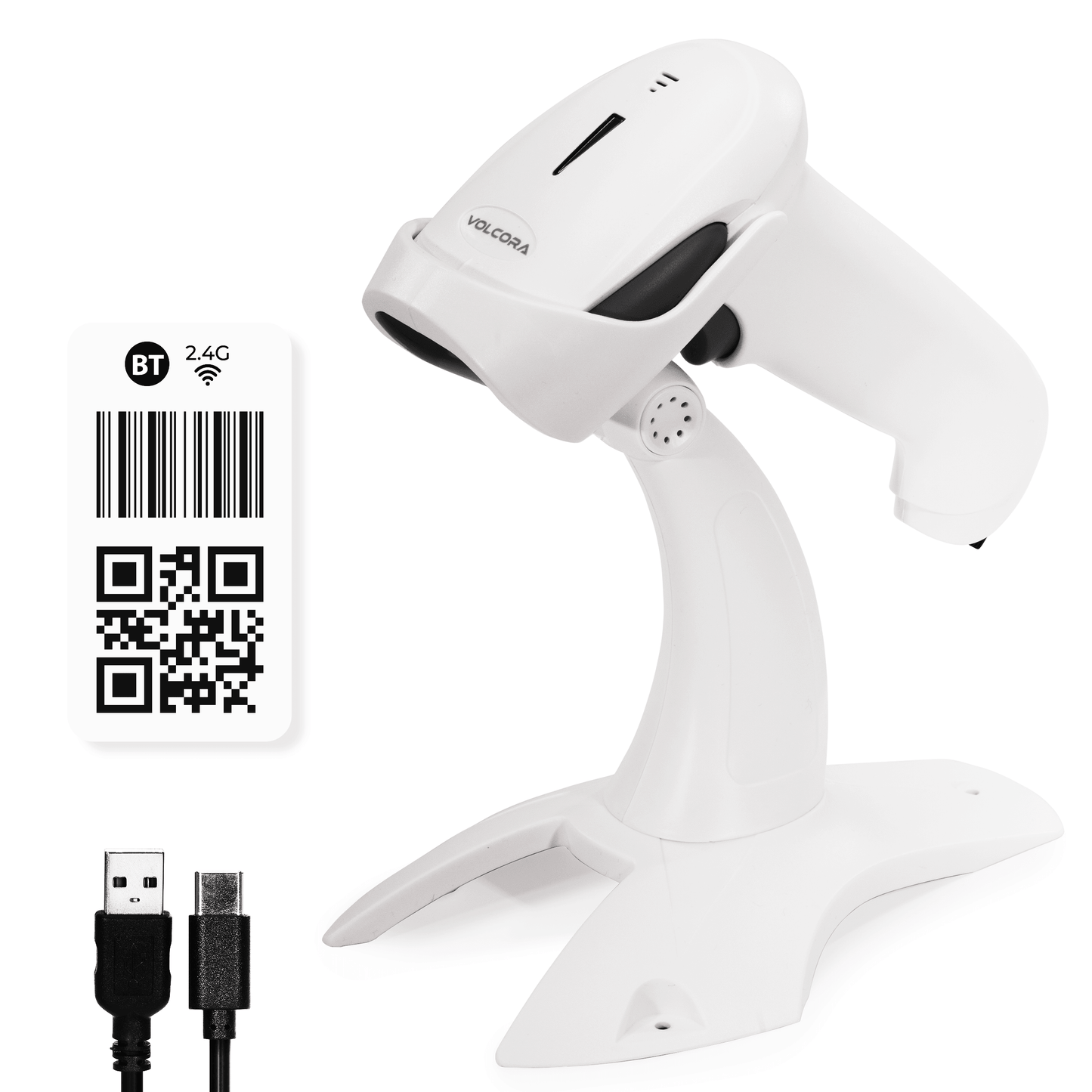 2D Wireless BT+2.4G Barcode Scanner with Stand - V-LHHBS-A1
