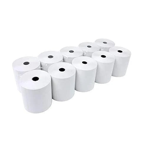 3 1/8" x 220' Thermal Paper Rolls, White - 10 Rolls