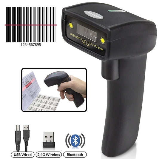1D Wireless Barcode Scanner - Handheld CCD Bar Code Label UPC Reader