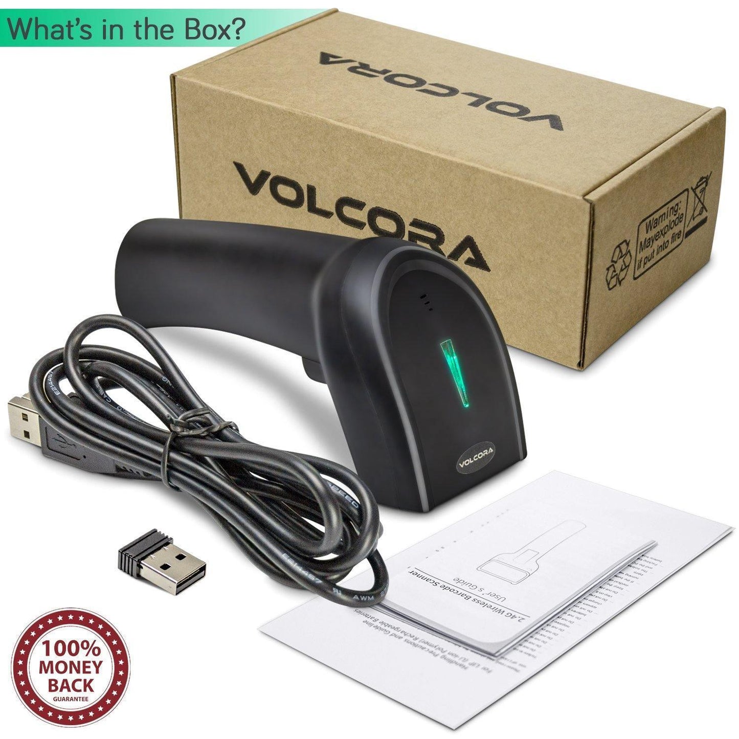 1D Wireless Barcode Scanner - Handheld CCD Bar Code Label UPC Reader